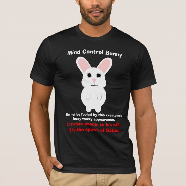 T-shirts Coelho do controlo da mente (Frente)