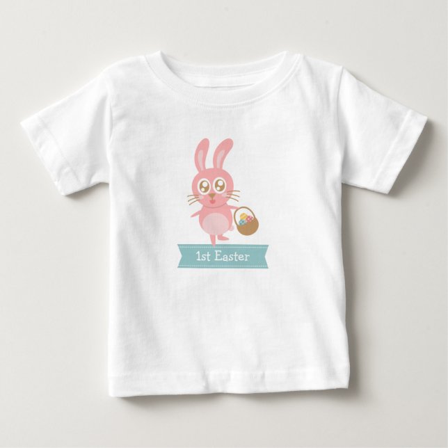 T-shirts Coelho Fofo Com Ovos 1ª Páscoa (Frente)