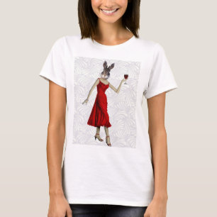 T-shirts Coelho no vestido vermelho 2