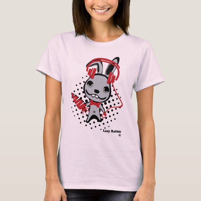 T-shirts Coelho preguiçoso 2 (Frente)