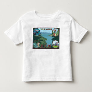 T-shirts Coeur D'Alene, poster de viagens de IdahoScenic