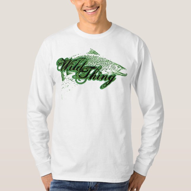 T-shirts Coisa selvagem da truta de Brown (Frente)