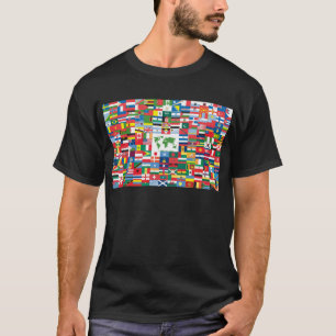 T-shirts Colagem de bandeiras de país do mundo inteiro
