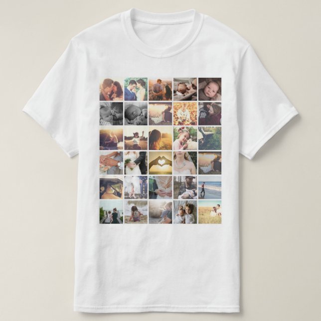 T-shirts Colagem de fotos (Frente do Design)