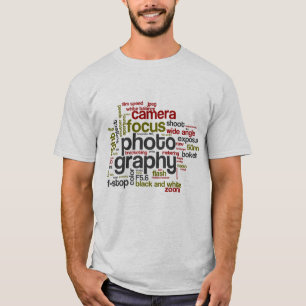 T-shirts Colagem de Texto do Lingo com Fotografia