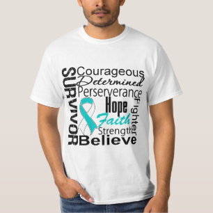T-shirts Colagem do sobrevivente do cancro do colo do úter