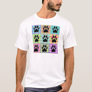 T-shirts Colcha com Padrão de Pata de Cachorro