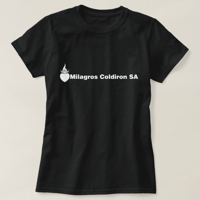 T-shirts Coldiron SA de Milagros (logotipo branco) (Frente do Design)