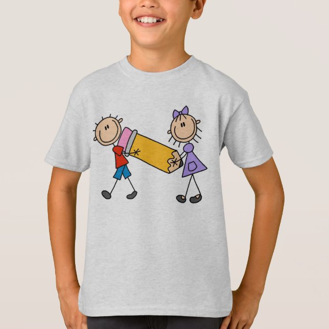 T-shirts Cole Crianças Com Lápis (Frente)