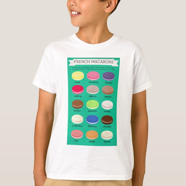 T-shirts Coleção da alegria do padeiro: Francês Macarons (Frente)