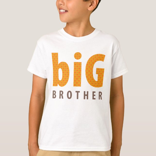 T-shirts COLEÇÃO DE SIBLINGS - irmão mais velho {laranja} (Frente)