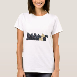 T-shirts Coleiras Patrióticas para Terriers Escoceses