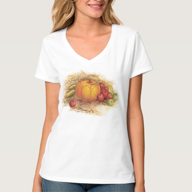 T-shirts Colheita de outono (Frente)