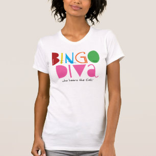 T-shirts Colher ocasional das senhoras da diva do Bingo