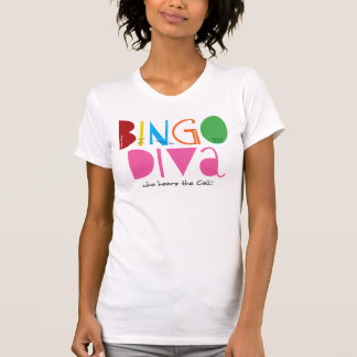 T-shirts Colher ocasional das senhoras da diva do Bingo