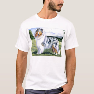 T-shirts Collie azul de Merle