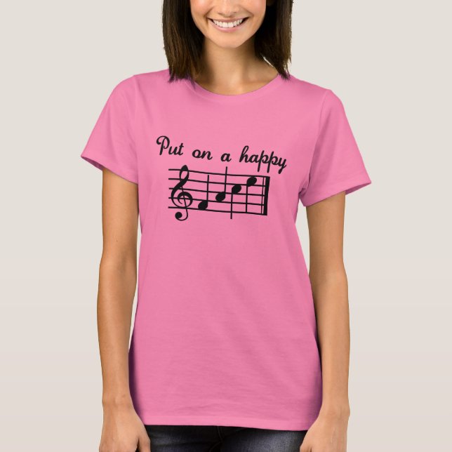 T-shirts Colocar Uma Música Feliz (Frente)