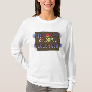 T-shirts Colorida Colorado, sinal de boas-vindas, bandeira 
