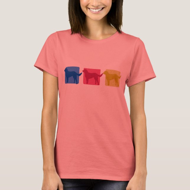 T-shirts Colorida Labrador Retriever Silhouettes (Frente)