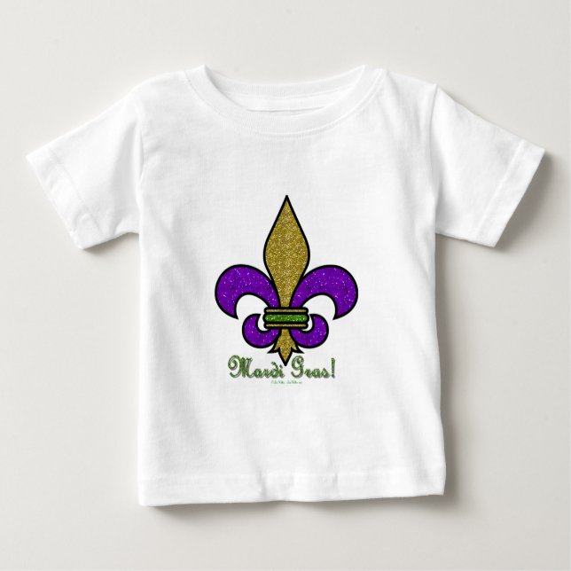 T-shirts Colorida Mardi Gras Fleur De Lis (Frente)