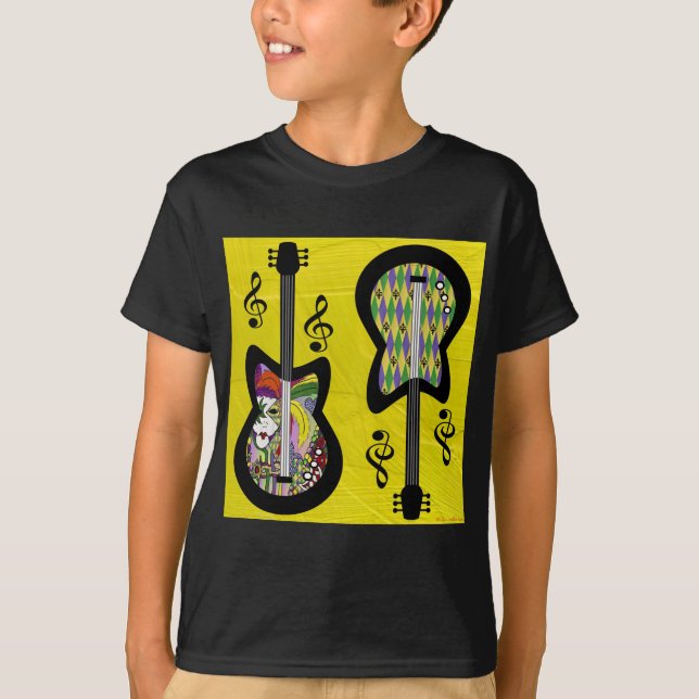 T-shirts Colorido Mardi Gras Guitars (Frente)
