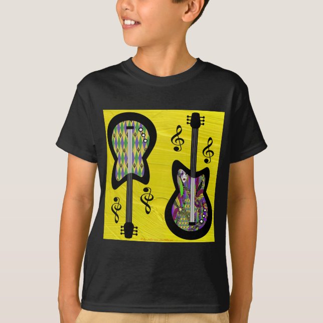 T-shirts Colorido Mardi Gras Guitars (Frente)
