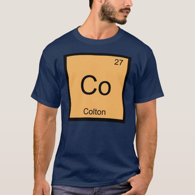 T-shirts Colton Name Chemistry Elemento de Química Mesa Per (Frente)
