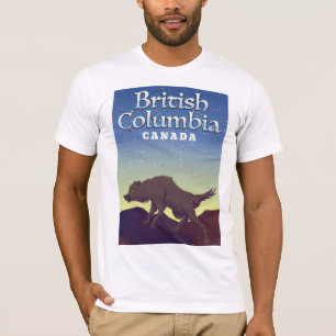 T-shirts Colúmbia Britânica Canada Wolf poster