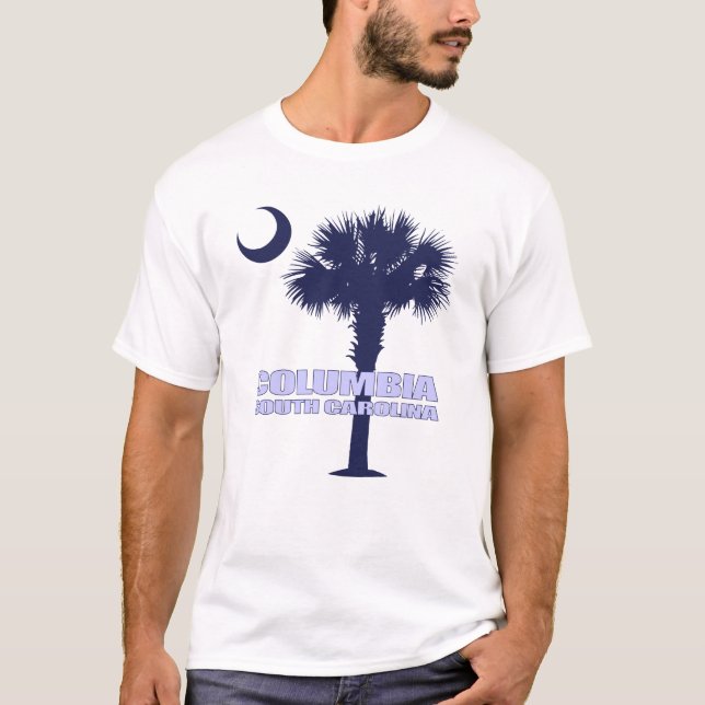 T-shirts Columbia SC (Palmetto & Crescent) (Frente)