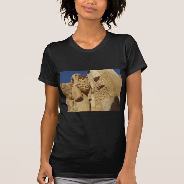 T-shirts Coluna de Hathor - templo da rainha Hatshepsut, (Frente)