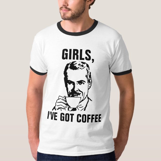 T-Shirts COM CAFÉ DE VINTAGEM DE HOMENS (Frente)