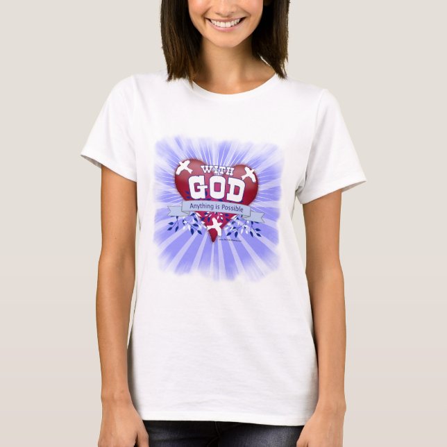 T-shirts Com Deus Tudo é Possível (Frente)