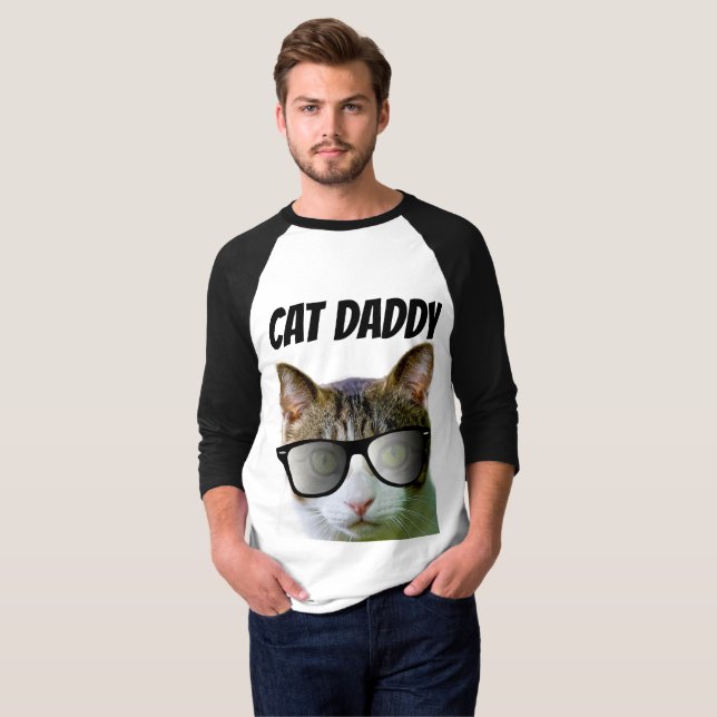 T-Shirts com PAI de PAI CAT Óculos de sol (Frente Completa)