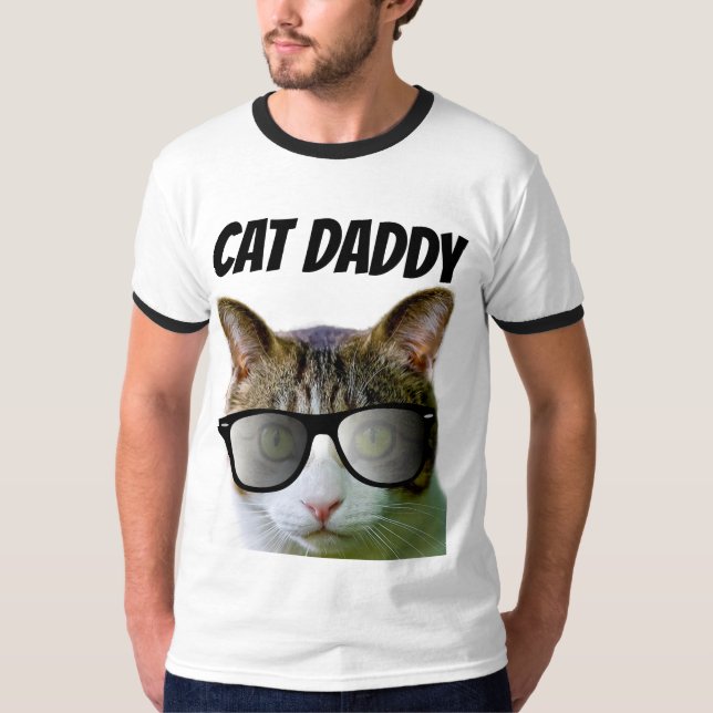 T-Shirts com PAI de PAI CAT Óculos de sol (Frente)