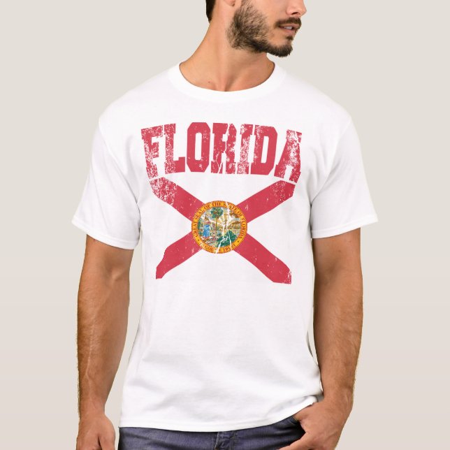 T-Shirts com pavilhão do Estado da Flórida (em rel (Frente)