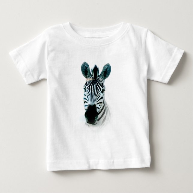 T-shirts com retrato da cabeça-zebra (Frente)