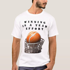 T-shirts com um design de uma esfera de cesto