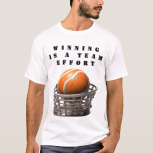 T-shirts com um design de uma esfera de cesto