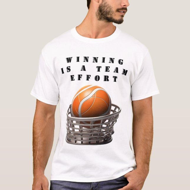 T-shirts com um design de uma esfera de cesto (Frente)