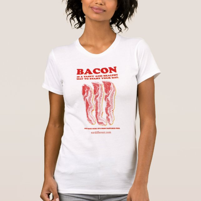 T-shirts Coma diferente - coma o bacon (Frente)