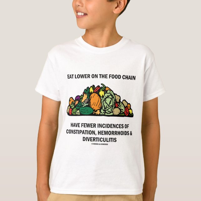 T-shirts Coma mais baixo na cadeia alimentar (os vegetais) (Frente)