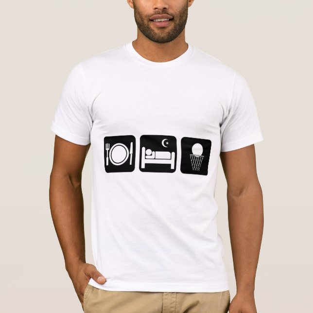 T-shirts coma o basquetebol do sono (Frente)