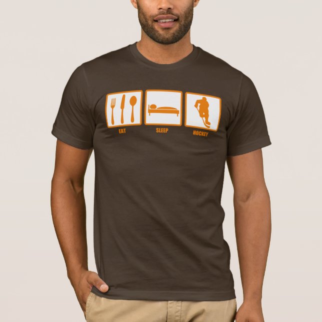 T-shirts Coma o hóquei do sono (Frente)
