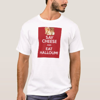 T-SHIRTS COMA O QUEIJO DO GREGO DE HALLOUMI