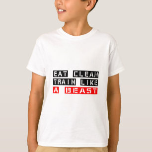 T-shirts Coma o trem limpo como um animal