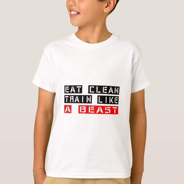T-shirts Coma o trem limpo como um animal (Frente)