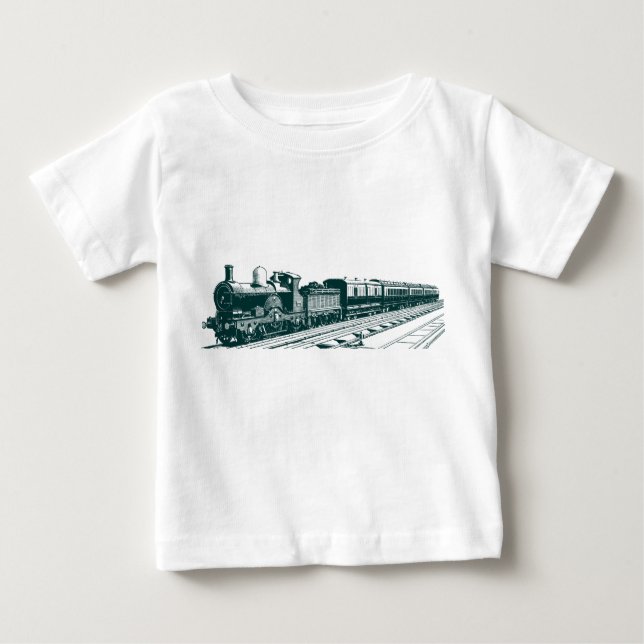T-shirts Comboio Vintage - Verde Escuro (Frente)