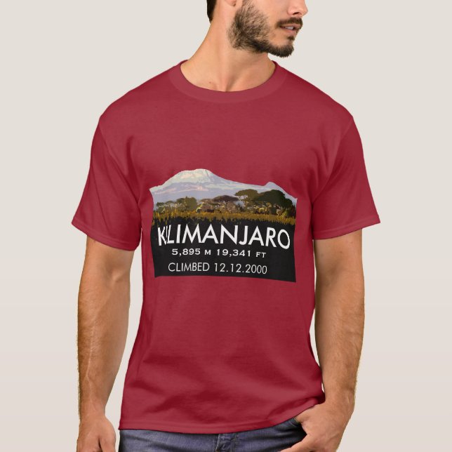 T-shirts Comemoração do Monte Kilimanjaro Personalizado (Frente)