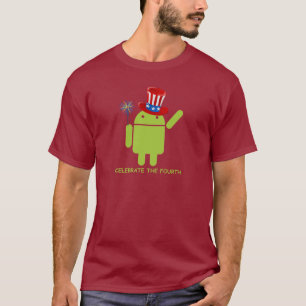 T-shirts Comemore o quarto (inseto Droid do Android)