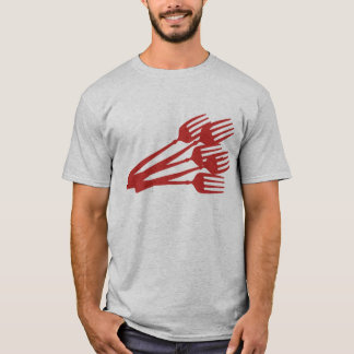 T-shirts comensal comendo vermelho que janta o roupa do